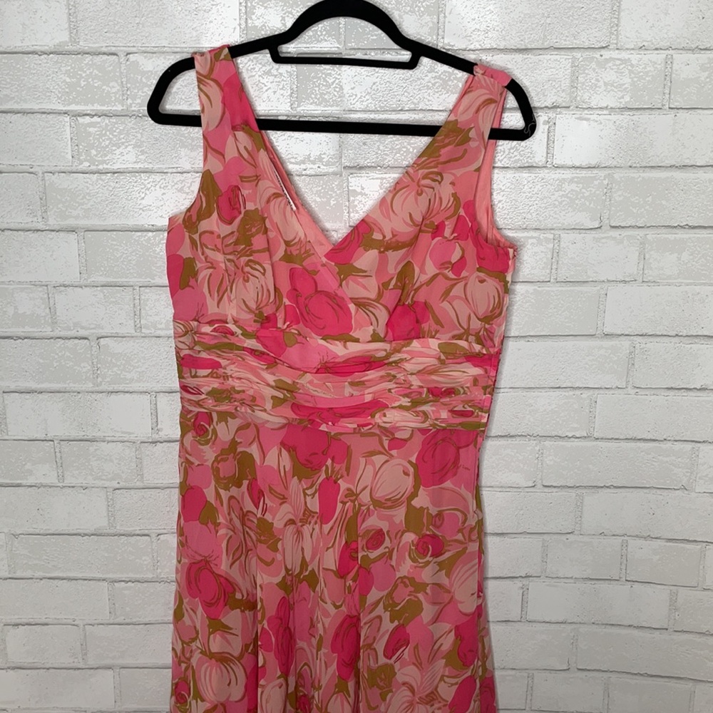 Maggy London 100% Silk Floral Fit-to-Flare Dress